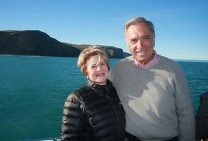 Art and Sherri Agnos on a Black Cat Harbour Cruise in Akaroa yesterday.